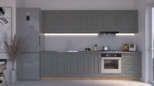 Bucătărie Maria Clasic NEW MDF Gri Soft 3,0m HC