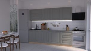 Bucătărie Maria Chenar MDF Gri Soft 2,6m C0 - imagine 3