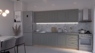 Bucătărie Maria Clasic NEW MDF Gri Soft 2,6m C0 - imagine 3