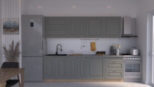 Bucătărie Maria Rame MDF Gri Soft 2,6m C0