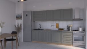 Bucătărie Maria Rame MDF Gri Soft 2,6m C0 - imagine 3