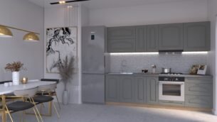 Bucătărie Maria Clasic NEW MDF Gri Soft 2,6m HC - imagine 3