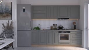 Bucătărie Maria Rame MDF Gri Soft 2,6m HC