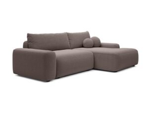 Colțar extensibil LOOP, spațiu de depozitare, 264x162 cm, culoare taupe-brun deschis, stofă boucle dens moale, stanga - imagine 4