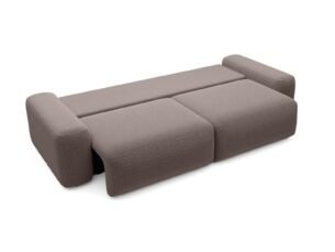 Canapea extensibilă LOOP, 257 cm, culoare taupe-brun deschis, stofă boucle dens moale, extensia 200×136 cm - imagine 2