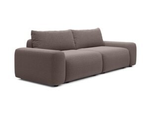 Canapea extensibilă LOOP, 257 cm, culoare taupe-brun deschis, stofă boucle dens moale, extensia 200×136 cm - imagine 4