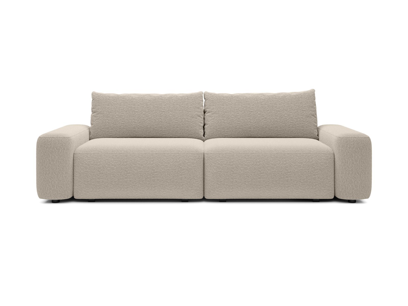 LOOP-Bouli-sofa-Lambi-52-scaled-1.jpg Canapea extensibilă LOOP, 257 cm, culoare bej, stofă boucle dens moale, extensia 200×136 cm - imagine 1