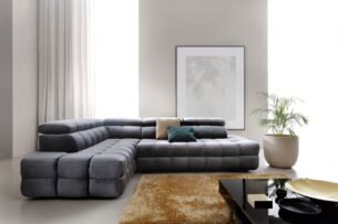 Coltar extensibil BUFFALO, lada depozitare, 283x212cm, stofa premium, stanga