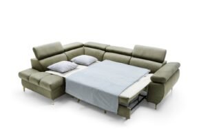 Coltar extensibil LUGANO II, 272x202cm, picioare aurii, stofa premium, stanga - imagine 4