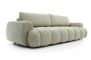 Canapea extensibilă PASSO, spațiu de depozitare, cusături verticale, 263x110 cm, culoare taupe deschis, stofă efect 4D, extensie 200x150cm - imagine 4