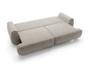Canapea extensibilă POCKET, spațiu de depozitare, 260x106 cm, culoare gri deschis, stofă premium, extensie 200x150cm - imagine 2