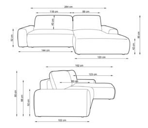 Colțar extensibil CORD, spațiu de depozitare, 264x162 cm, culoare cappuccino, stofă velur raiat mat, stanga - imagine 5