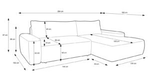 Colțar extensibil LOOP, spațiu de depozitare, 264x162 cm, culoare bej deschis, stofă boucle dens moale, dreapta - imagine 5