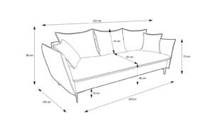 Canapea extensibilă GLOSS, 237 cm, culoare alb, stofă premium impermeabilă, spațiu de depozitare, extensie 205x140cm - imagine 5