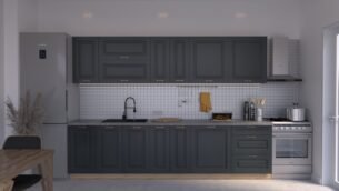 Bucătărie Maria Rame MDF Satină Fibră 3,0m C0