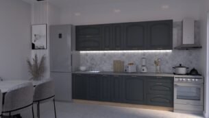 Bucătărie Maria Clasic NEW MDF Satină Fibră 2,6m C0 - imagine 3