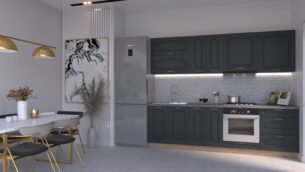 Bucătărie Maria Clasic NEW MDF Satină Fibră 2,6m HC - imagine 3