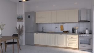 Bucătărie Maria Rame MDF Vanilie Soft 2,6m C0 - imagine 3