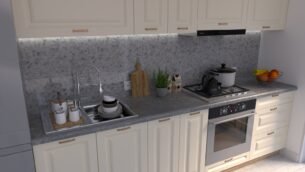 Bucătărie Maria Chenar MDF Vanilie Soft 2,6m HC - imagine 4