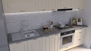 Bucătărie Maria Clasic NEW MDF Vanilie Soft 3,0m HC - imagine 3