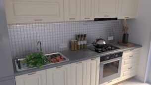 Bucătărie Maria Rame MDF Vanilie Soft 2,0m HC - imagine 3