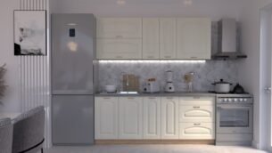 Bucătărie Maria Clasic NEW MDF Vanilie Fibră 2,0m C0