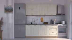 Bucătărie Maria Rame MDF Vanilie Fibră 2,0m C0