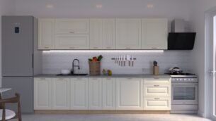 Bucătărie Maria Chenar MDF Vanilie Fibră 3,0m C0