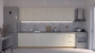 Bucătărie Maria Clasic NEW MDF Vanilie Fibră 3,0m C0