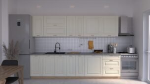 Bucătărie Maria Rame MDF Vanilie Fibră 3,0m C0