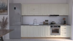 Bucătărie Maria Rame MDF Vanilie Fibră 3,0m HC