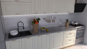 Bucătărie Maria Chenar MDF Vanilie Fibră 2,0m C0 - imagine 3