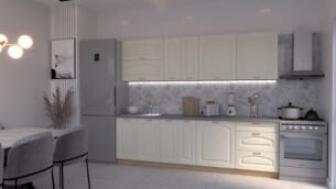 Bucătărie Maria Clasic NEW MDF Vanilie Fibră 2,6m C0 - imagine 3