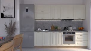 Bucătărie Maria Chenar MDF Vanilie Fibră 2,6m HC