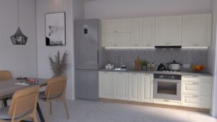 Bucătărie Maria Chenar MDF Vanilie Fibră 2,6m HC - imagine 3