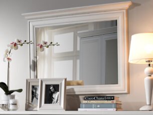 Oglinda stil clasic provensal, Alb, ELORA, 90 cm - imagine 2