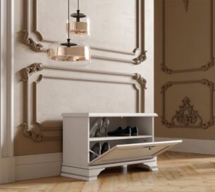 Pantofar stil clasic provensal, 1 polita, Alb, ELORA, 80 cm - imagine 2