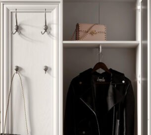 Cuier stil clasic provensal, rafturi si bara extensibila, Alb, ELORA, 116 cm dreapta - imagine 5