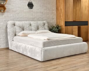 Pat tapițat FLORENCE 160x200, material catifea, somieră metalică rabatabilă, spațiu depozitare, seria PREMIUM