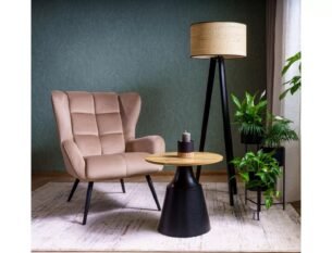 Fotoliu LOUIS VELVET, stofa catifelata bej - Bluvel 28, 75x87x91 cm - imagine 2