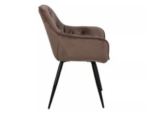 Scaun CHERRY VELVET, cappuccino/negru, stofa catifelata/metal, 57x58x87 cm - imagine 2