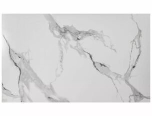 Masuta cafea PRINCE A, alb cu efect de marmura/crom, ceramica/otel, 120x60x45 cm - imagine 2