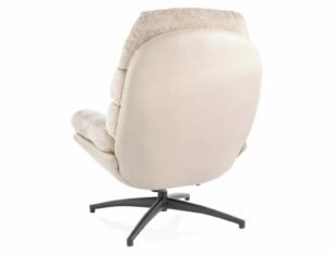 Fotoliu rotativ GISELLE, roz antic/bej, stofa clasica/piele ecologica/metal, 77x90x101 cm - imagine 2