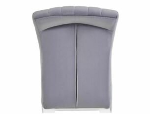 Scaun dining PRINCE Velvet, gri/crom, stofa catifelata tap. 195/metal, 46x44x100 cm - imagine 3