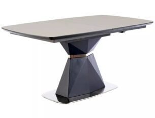 Masa extensibila dining CORTEZ, gri cu efect de marmura/gri antracit, 160/210x90x76 cm - imagine 3
