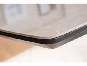 Masa extensibila dining CORTEZ, gri cu efect de marmura/gri antracit, 160/210x90x76 cm - imagine 5