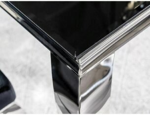 Masuta cafea PRINCE A, negru/crom, sticla/metal, 120x60x45 cm - imagine 3
