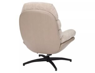 Fotoliu rotativ GISELLE, bej, stofa clasica Tap. 241/piele ecologica Tap. 237/metal, 77x90x101 cm - imagine 2