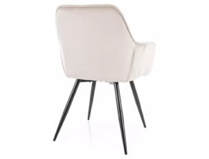 Scaun CHERRY VELVET, bej deschis/negru, stofa catifelata/metal, 57x58x87 cm - imagine 3