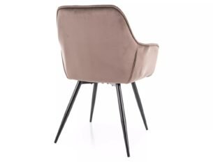 Scaun CHERRY VELVET, cappuccino/negru, stofa catifelata/metal, 57x58x87 cm - imagine 3